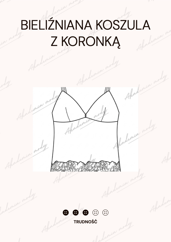 Pierwsza strona instrukcji: Bieliźniana koszula z koronką